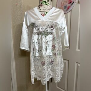 Like an Angel White lace Top